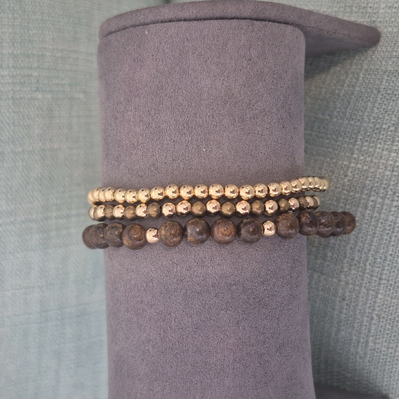craftsman Jewelry - Three 7" BRACLETS BRONZITE ,GOLD,